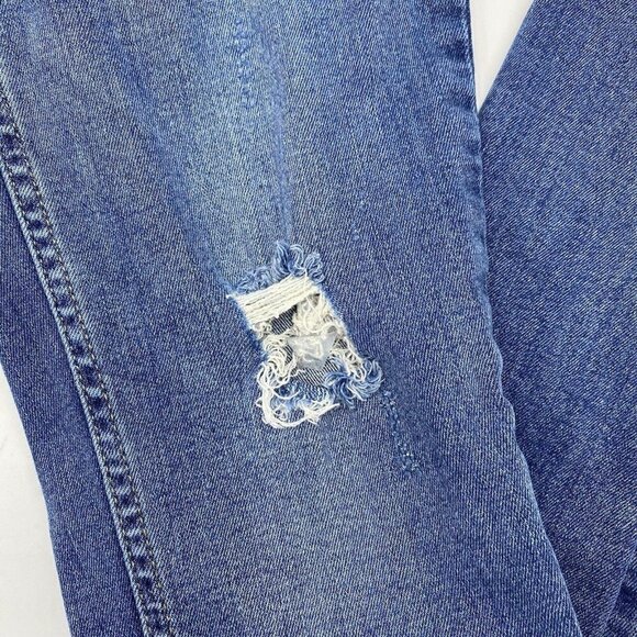 Free People Sz 25x26 Ripped Fray Raw Hem Skinny Jeans - Picture 5 of 8